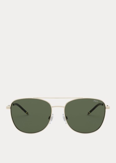 Gafas De Sol Polo Ralph Lauren Hombre Verdes - Striped Rectangular - GYFNQ3641